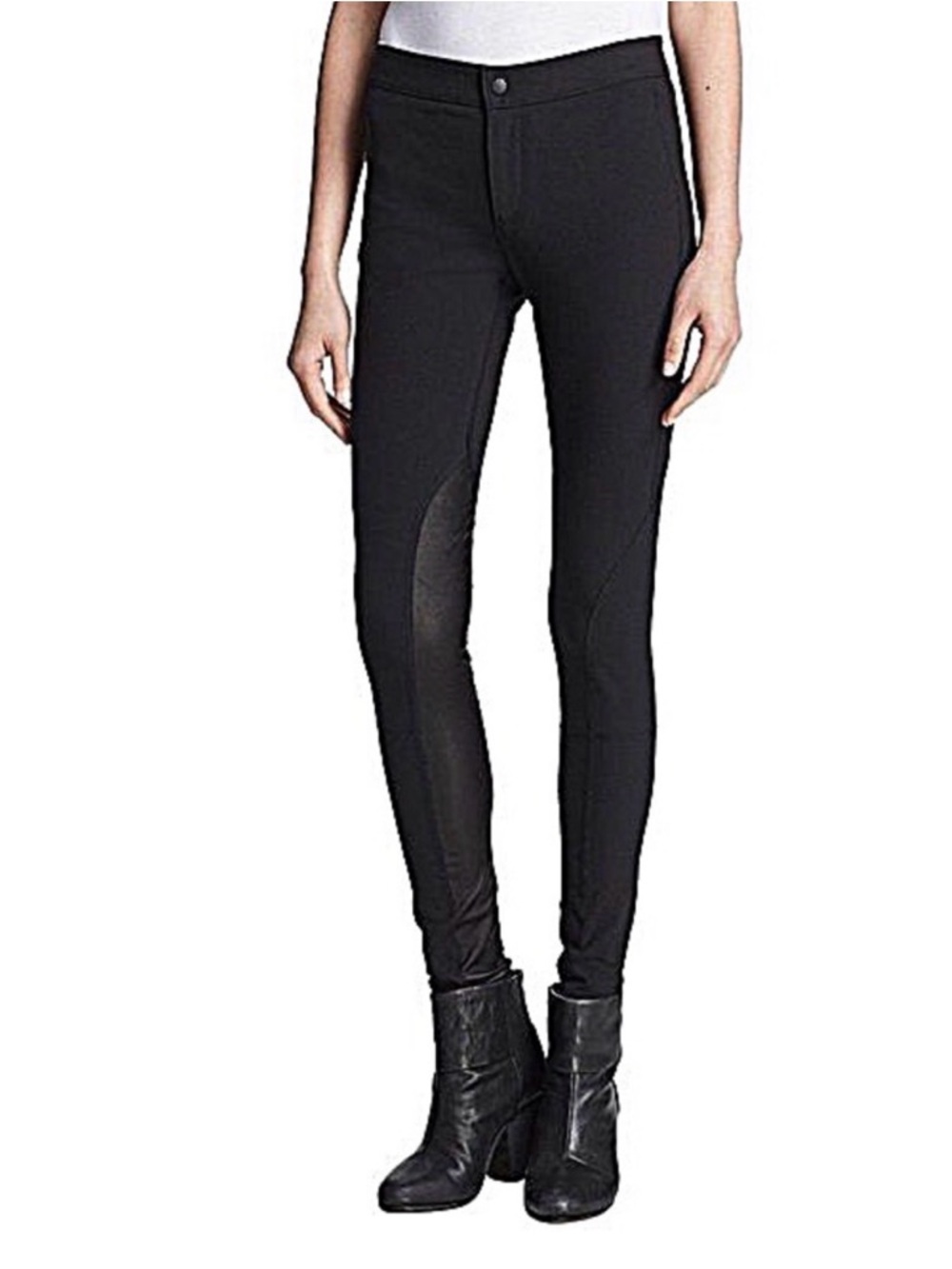 Rag & Bone Lamb Leather Jodphur Leggings Riding Pants Equestrian Black Size 4